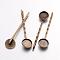 Antique Bronze Iron Hair Bobby Pin Findings, Flat Round, Nickel Free, 54x14mm, Tray: 12mm