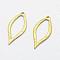 Brass Pendants, Lead Free & Cadmium Free & Nickel Free, Leaf, Raw(Unplated), 23x10.5x1mm, Hole: 1.5mm