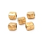 304 Stainless Steel Beads, Cuboid with Lightning, Ion Plating(IP), Real 18K Gold Plated, 4.5x4x3mm, Hole: 1.2mm