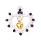 Glass Seed Beaded Heart Pendants, with Golden Alloy Heart Charm, White, 31x29x4mm, Hole: 1.5x2mm