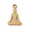 304 Stainless Steel Charms, Yoga, Lead Free & Cadmium Free & Nickel Free, Golden, 12x7.5x1mm, Hole: 1mm