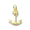 Brass Pendants, Cadmium Free & Nickel Free & Lead Free, Real 18K Gold Plated, Anchor & Helm, 15.5x10x1.5mm, Hole: 3mm