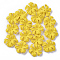 6-Petal Spray Painted Acrylic Bead Caps, Rubberized Style, Flower, Yellow, 22x21x6mm, Hole: 1.4mm