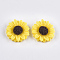 Resin Pendants, Sunflower, Yellow, 24x7mm, Hole: 1mm