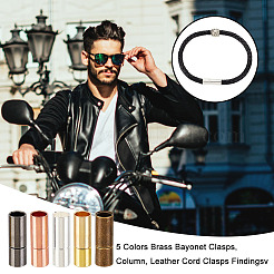 30 комплект 5-х цветных латунных штыковых застежек&nbsp;KK-OC0001-37A