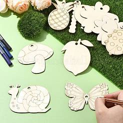 60 шт. 12 стиля пустые деревянные большие подвески&nbsp;WOOD-CJ0002-26