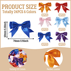 24 шт. 6-цветный бант из полиэстера&nbsp;AJEW-TA0001-64