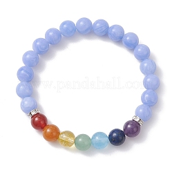 Браслеты из натуральных бусин синего кружевного агата&nbsp;BJEW-JB12934-01