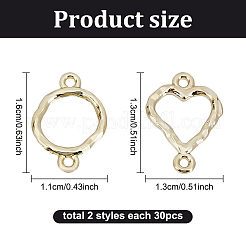 60 шт. 2 стиля звеньев/разъемов из сплава&nbsp;FIND-GL0001-69