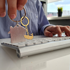 6шт брелок-подвеска из нержавеющей стали в виде кита&nbsp;KEYC-BBC0001-12B