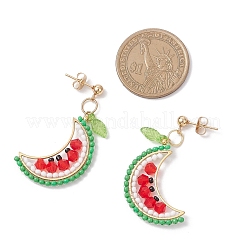 Серьги-гвоздики с фруктами из стекла&nbsp;EJEW-MZ00524-02