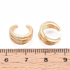 Латунные серьги-манжеты из прозрачного кубического циркония&nbsp;EJEW-T047-54G