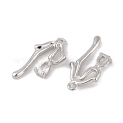 Латунные микропаве прозрачные подвески с фианитом&nbsp;KK-L212-06P