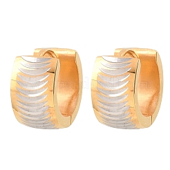 Двухцветные серьги-кольца из нержавеющей стали 304 в полоску&nbsp;EJEW-L307-04GP-04