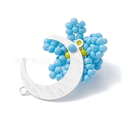 Подвески в виде луны и цветка из стеклянного бисера&nbsp;PALLOY-MZ01185-02