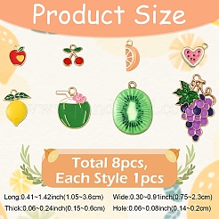 8шт 8 стиля подвески из сплава с эмалью&nbsp;ENAM-YW0006-77