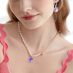 50шт прозрачные окрашенные распылением стеклянные персиковые подвески&nbsp;GLAA-CJ0002-24