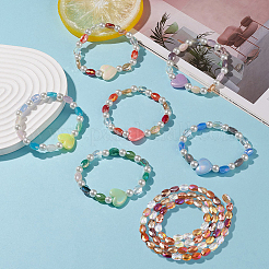 3 нить гальваника стеклянные бусины нити&nbsp;EGLA-PA0001-25C