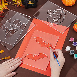 4 шт. акриловые шаблоны для шитья на тему Хэллоуина&nbsp;DIY-BC0015-86B