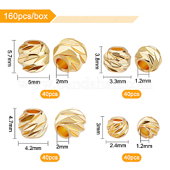160 шт. 4-х видов гофрированные бусины&nbsp;KK-BC0007-51