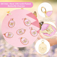 6 шт. Латунные подвески с микропаве&nbsp;KK-BBC0003-17