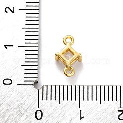 Подвески-коннекторы из латуни с кубическим цирконием в форме ромба&nbsp;KK-F894-12G-06