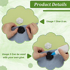 20 шт. 2 цвета 3D цветок розы полиэстер компьютеризированная вышивка орнамент аксессуары&nbsp;DIY-FG0007-96