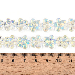 Прозрачность гальванизированные стеклянные бусины нити&nbsp;GLAA-T023-38A-08