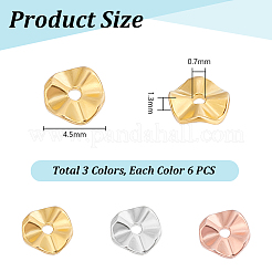 18 шт. 3 цвета 925 бусины-разделители из стерлингового серебра&nbsp;STER-PH0002-64