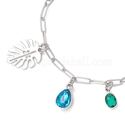 Браслеты с подвесками из нержавеющей стали 304 «солнце и лист» для женщин&nbsp;BJEW-JB11959-02