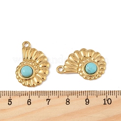 Подвески из синтетической бирюзы в форме ракушки&nbsp;STAS-P396-02G-01