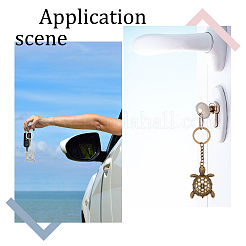 8шт брелок из сплава черепахового цвета 2 цветов&nbsp;KEYC-PH0001-67