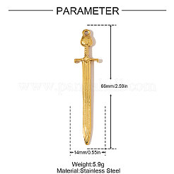 Большие подвески из нержавеющей стали 304&nbsp;STAS-OY006-21G