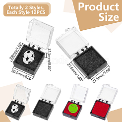 24шт 2-х цветные пластиковые упаковочные коробки с губкой внутри для брошей&nbsp;CON-HY0001-06