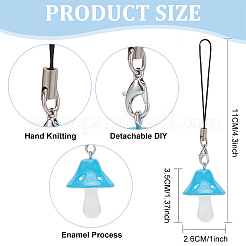 12 шт. смоляные грибовидные подвески для телефона&nbsp;HJEW-PH01779