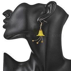 Серьги-подвески из цветочного стекла и акрила&nbsp;EJEW-JE06764