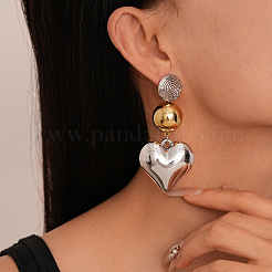 Серьги-гвоздики из акрилового сплава в форме сердца&nbsp;FS-WGAB050-01