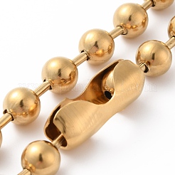 Комплект из ожерелья и браслета из шариковой цепи из нержавеющей стали 304 с вакуумным покрытием PVD STAS-D181-01G-02D