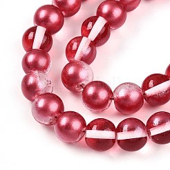 Запекание окрашенные прозрачные стеклянные бусины нити&nbsp;DGLA-N011-10mm-06