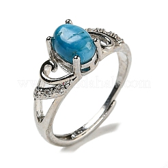 Овальный натуральный апатитрегулируемые кольца&nbsp;RJEW-Q818-01P-09B