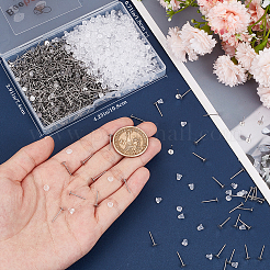 1600 шт. 2 стиля 304 нержавеющая сталь плоская круглая пустая фурнитура для сережек-гвоздиков&nbsp;FIND-BBC0003-53B