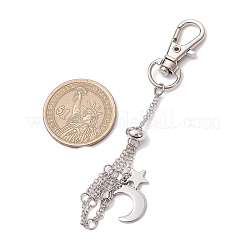 Поворотные карабины-карабины из сплава «луна и звезда» и латунные кабельные цепи&nbsp;AJEW-JB01337