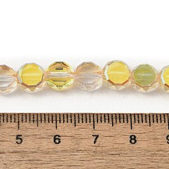 Стеклянные бусины с гальваническим покрытием &nbsp;EGLA-L045-G-HP01