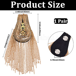 Кисточка из железной цепочки в форме капли с эполетами из стразов&nbsp;AJEW-WH20006-326A-G