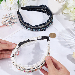 2 шт. 2-х цветные цветочные резинки для волос украшения для женщин&nbsp;OHAR-CY0001-19B