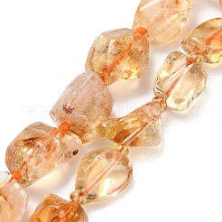 Нити из нагретых натуральных цитриновых бусин&nbsp;G-L634-A02-02