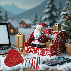 Рождественское украшение из ПВХ в виде сердца на верхушке дерева с пружиной&nbsp;AJEW-WH0070-63