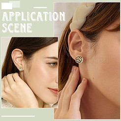 6 пара деревянных сережек-гвоздиков 2 стилей&nbsp;EJEW-SC0001-67