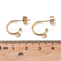 Серьги-полукольца из нержавеющей стали 304 с ионным покрытием (IP)&nbsp;STAS-Z028-B01-G-01