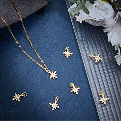 12шт латунные подвески из кубического циркония с микро-паве&nbsp;KK-BBC0017-05